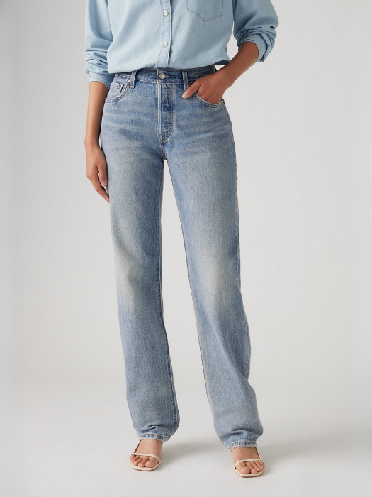 Levi's Blugi Albastri Deschisi 501 90 Straight Femei [4]