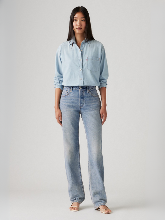 Levi's Blugi Albastri Deschisi 501 90 Straight Femei [1]