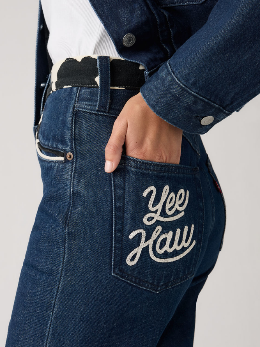 Levi's Женские Джинсы Indigo Cow Print Pnt Ribcage Bell Flare [6]