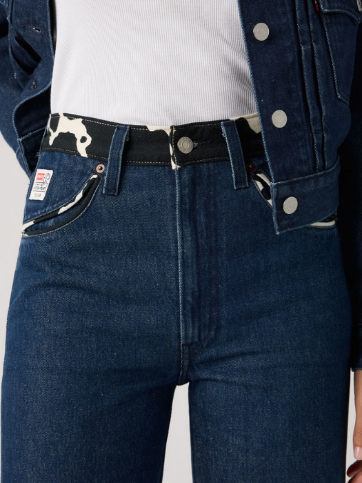 Levi's Женские Джинсы Indigo Cow Print Pnt Ribcage Bell Flare [5]