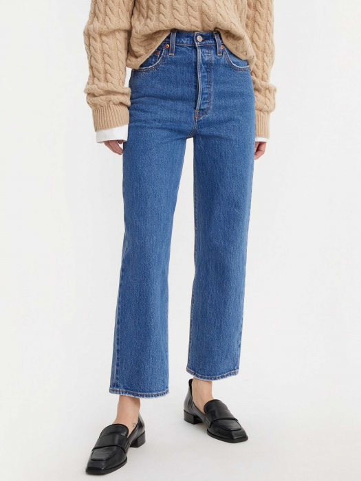 Levi's Женские Джинсы Синие Ribcage Straight Ankle Straight [12]
