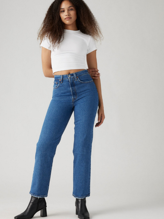 Levi's Blugi Albastri Ribcage Straight Ankle Straight Femei [1]