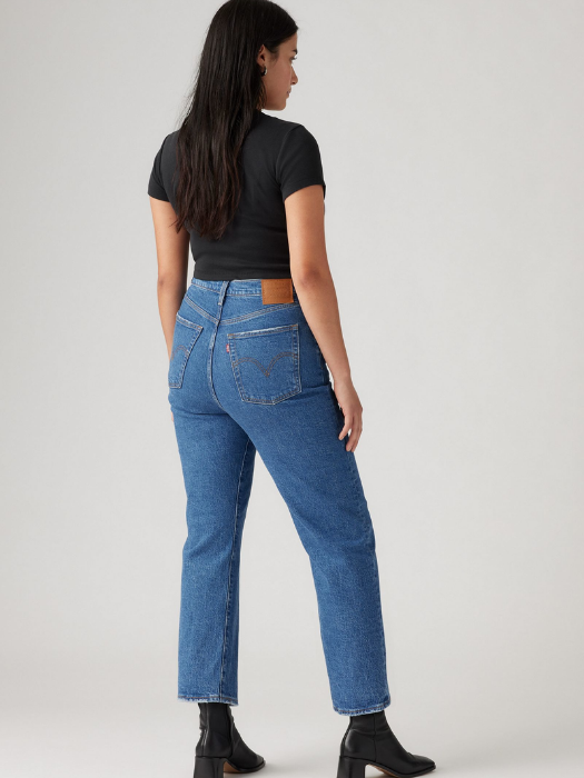 Levi's Blugi Albastri Ribcage Straight Ankle Straight Femei [6]