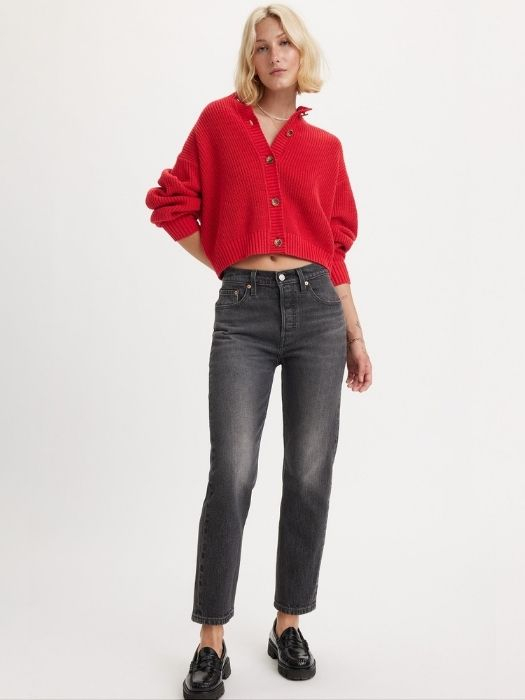 Levi's Женские Джинсы Тёмные Серые 501 CROP Straight [1]