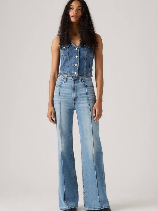 Levi's Blugi Albastri RIBCAGE BELL Slim Flare Femei [1]