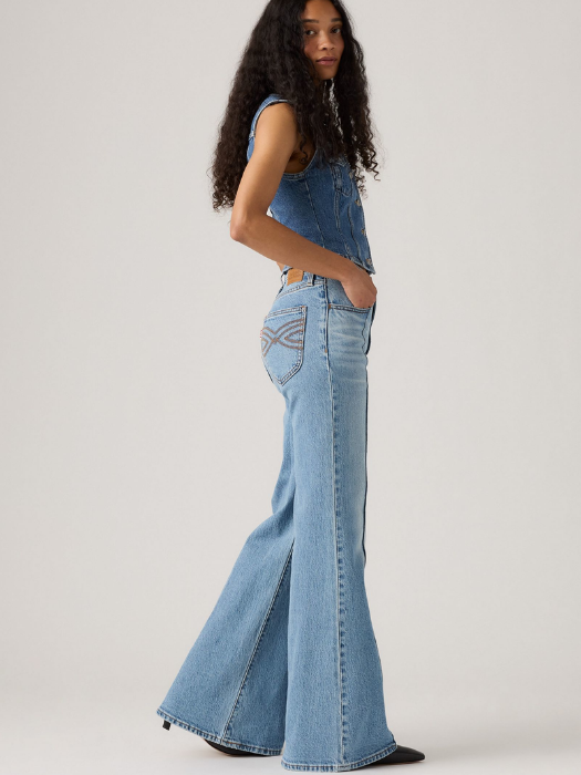 Levi's Blugi Albastri RIBCAGE BELL Slim Flare Femei [2]