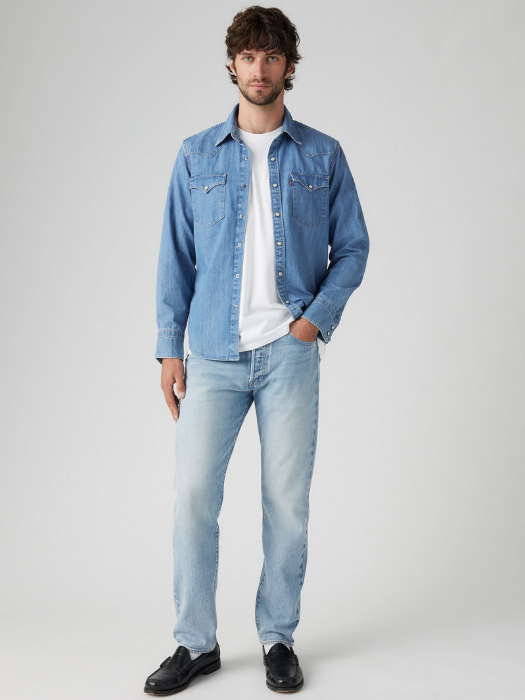 Levi's Blugi Albastri Deschisi 501 slim taper Slim Taper Barbati [1]