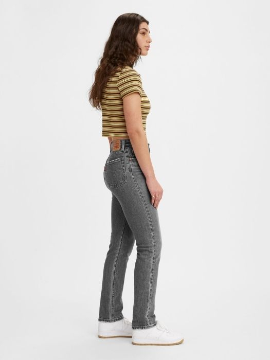 Levi's Blugi Gri Deschis 501 Straight Femei [3]