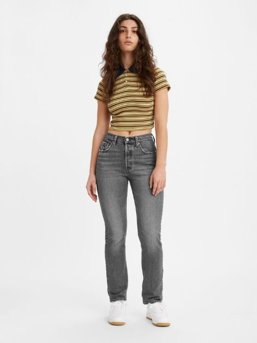 Levi's Blugi Gri Deschis 501 Straight Femei [1]