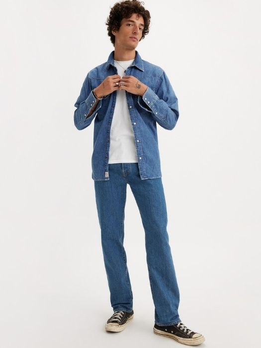 Levi's Blugi Albastri Deschisi 501 Regular Barbati [6]