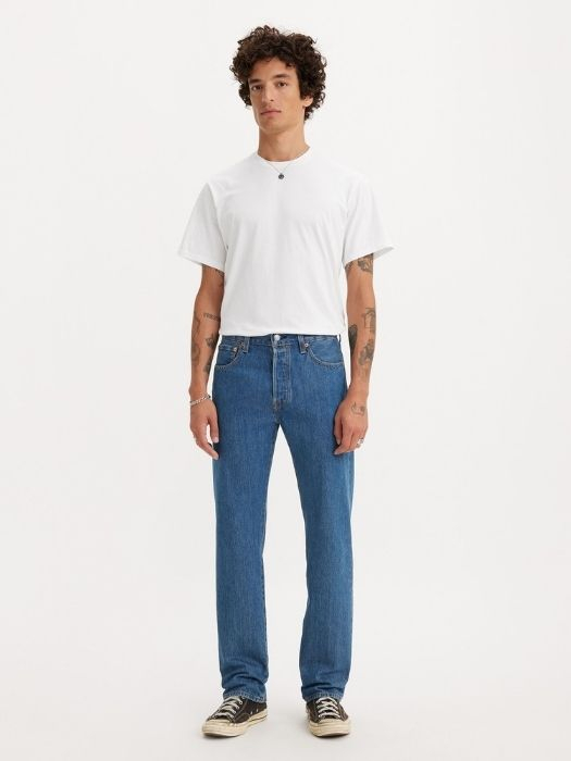 Levi's Blugi Albastri Deschisi 501 Regular Barbati [4]