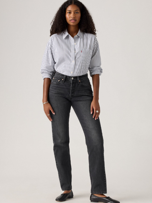 Levi's Blugi Gri Inchis 501 Curve Straight Femei [1]