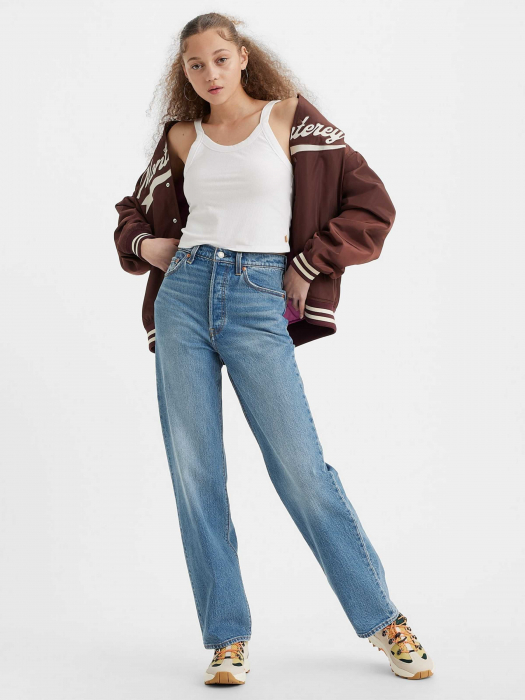 Levi's Женские Джинсы Синие Ribcage Full Length Straight [4]