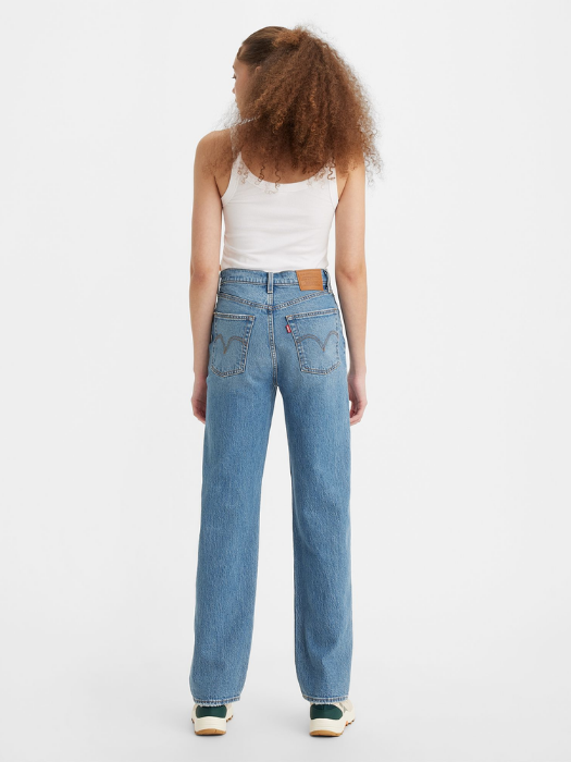 Levi's Blugi Albastri Ribcage Full Length Straight Femei [3]