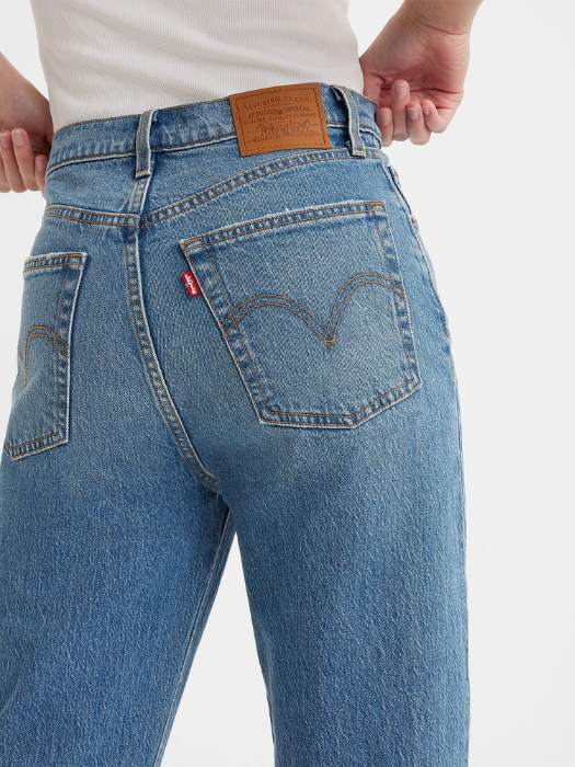 Levi's Blugi Albastri Ribcage Full Length Straight Femei [5]
