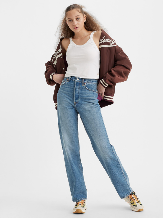 Levi's Blugi Albastri Ribcage Full Length Straight Femei [1]