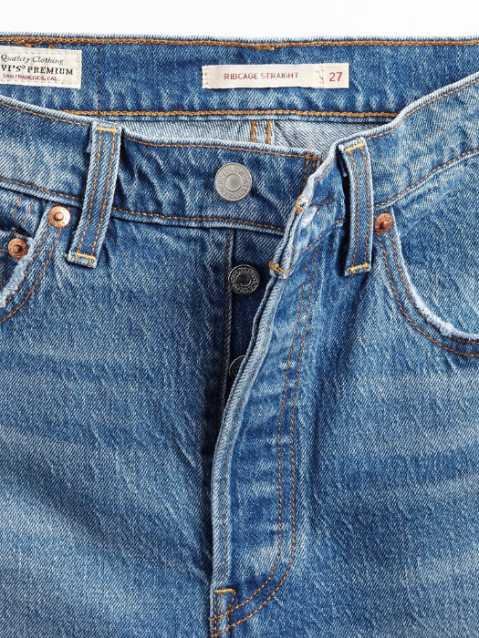 Levi's Blugi Albastri Ribcage Full Length Straight Femei [6]