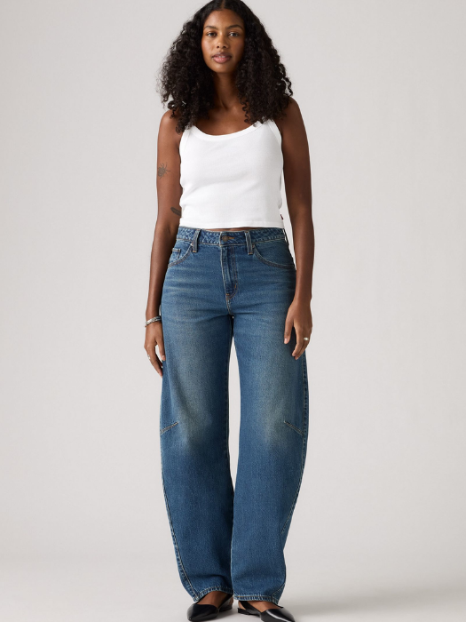 Levi's Blugi Navy Baggy Dad Barrel Barrel Femei [2]