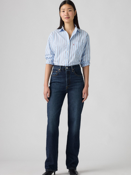 Levi's Женские Джинсы Темно-Синие RIBCAGE Straight [1]
