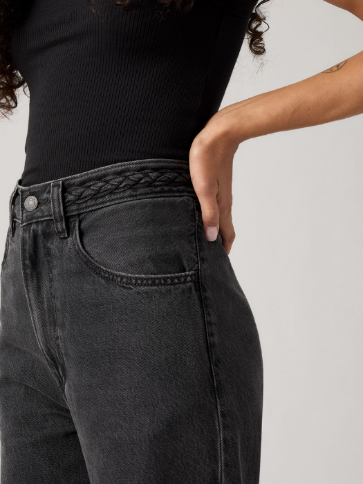 Levi's Blugi Gri Inchis RIBCAGE Straight Femei [4]