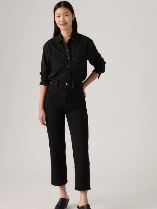 Levi's Blugi Negri Ribcage Western Straight Femei [1]