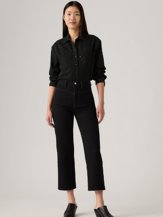 Levi's Blugi Negri Ribcage Western Straight Femei [4]