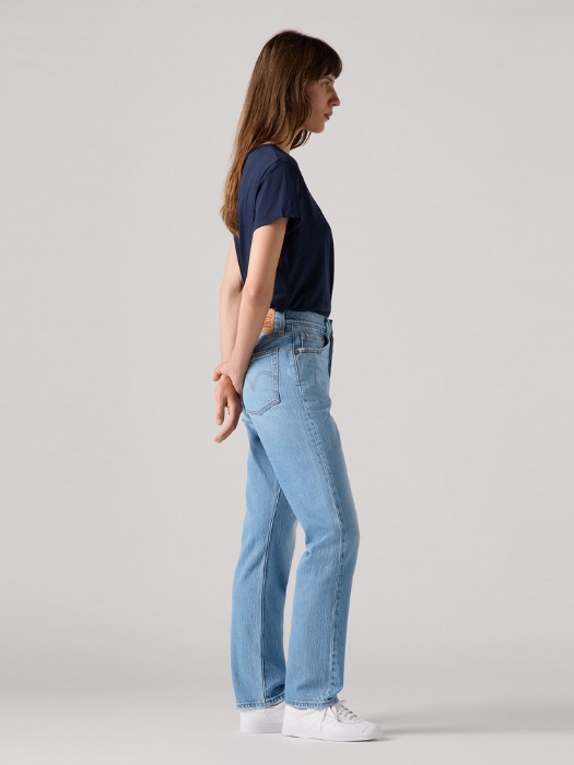 Levi's Blugi Albastri Deschisi 501 Straight Femei [2]