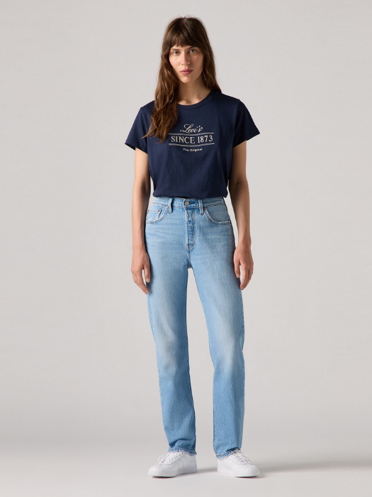 Levi's Blugi Albastri Deschisi 501 Straight Femei [1]