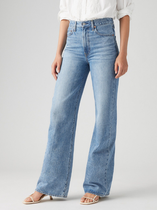 Levi's Blugi Albastri Deschisi Ribcage Wide Leg Wide Leg Femei [5]