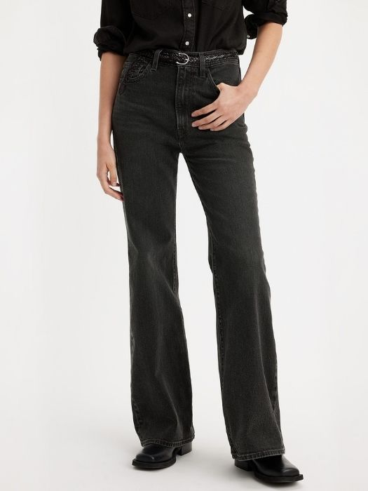 Levi's Женские Джинсы Тёмные Серые RIBCAGE BELL Flare [4]