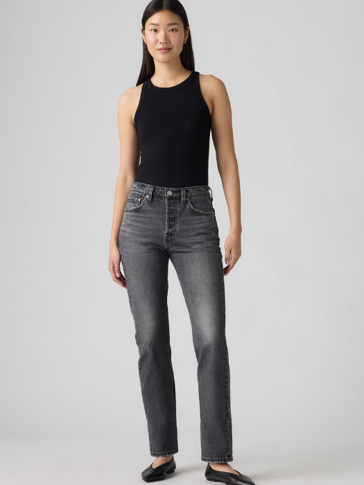 Levi's Blugi Gri Inchis 501 Straight Femei [1]