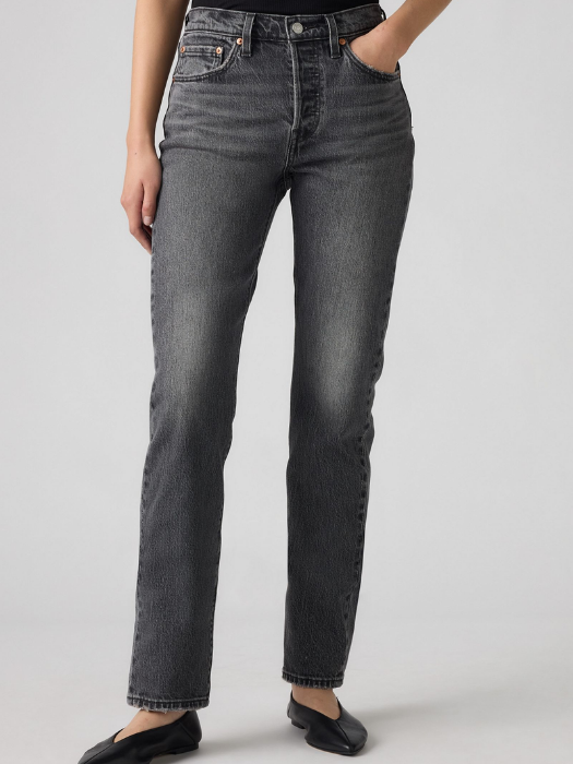Levi's Blugi Gri Inchis 501 Straight Femei [5]