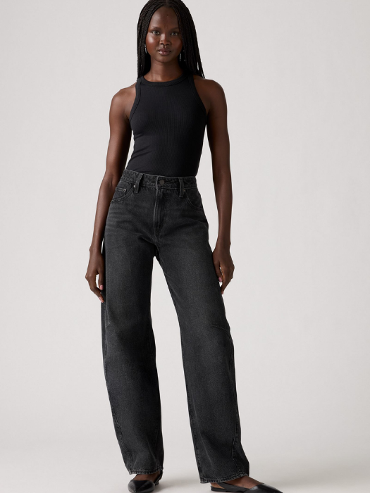 Levi's Blugi Gri Inchis Baggy Dad Barrel Barrel Femei [1]