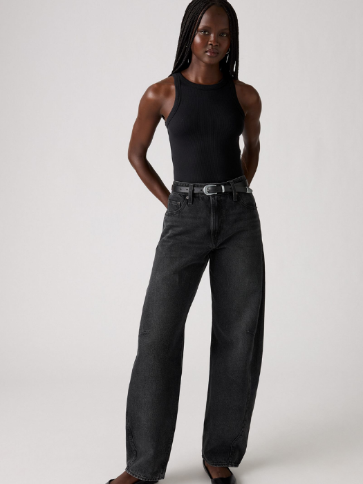 Levi's Blugi Gri Inchis Baggy Dad Barrel Barrel Femei [3]