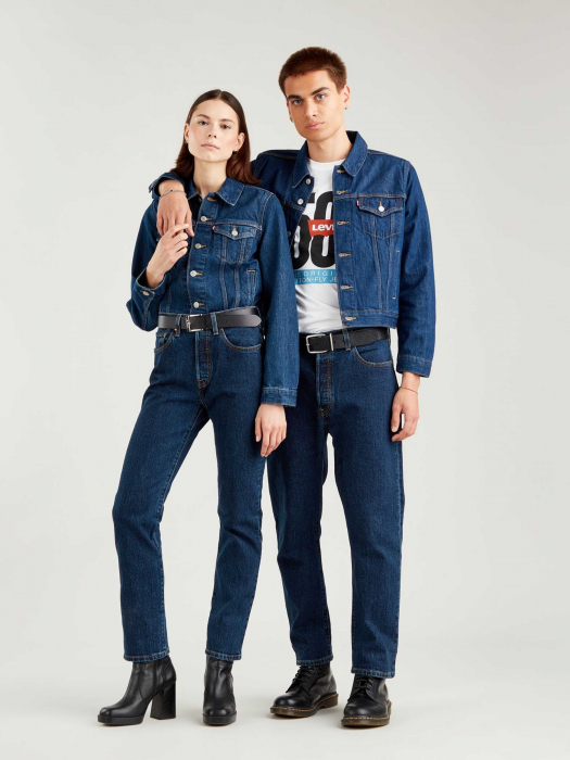 Levi's Blugi Navy 501 CROP Straight Femei [6]