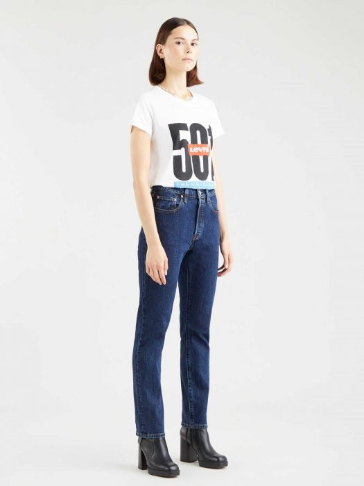 Levi's Blugi Navy 501 CROP Straight Femei [5]