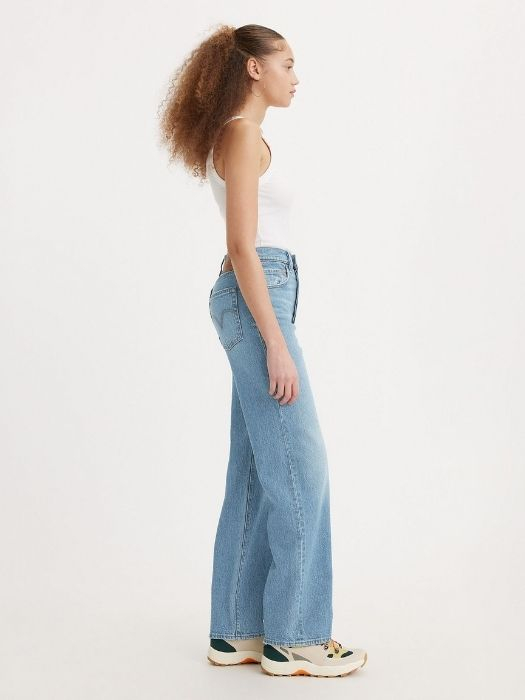 Levi's Blugi Albastri Deschisi Ribcage Full Length Straight Femei [3]