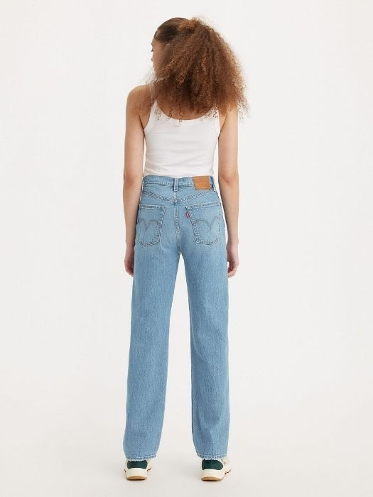 Levi's Blugi Albastri Deschisi Ribcage Full Length Straight Femei [2]