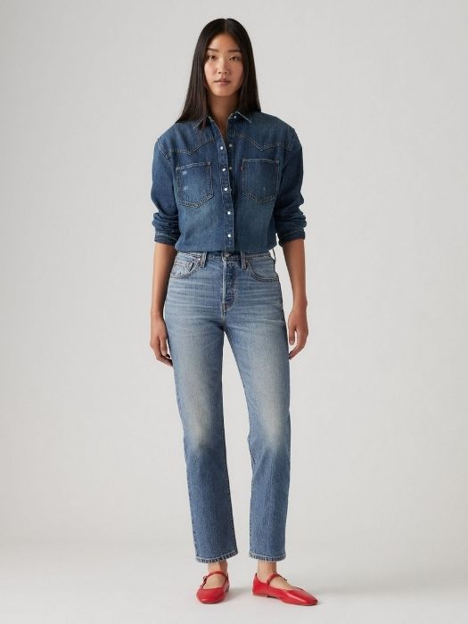 Levi's Женские Джинсы Синие 501 Straight [5]