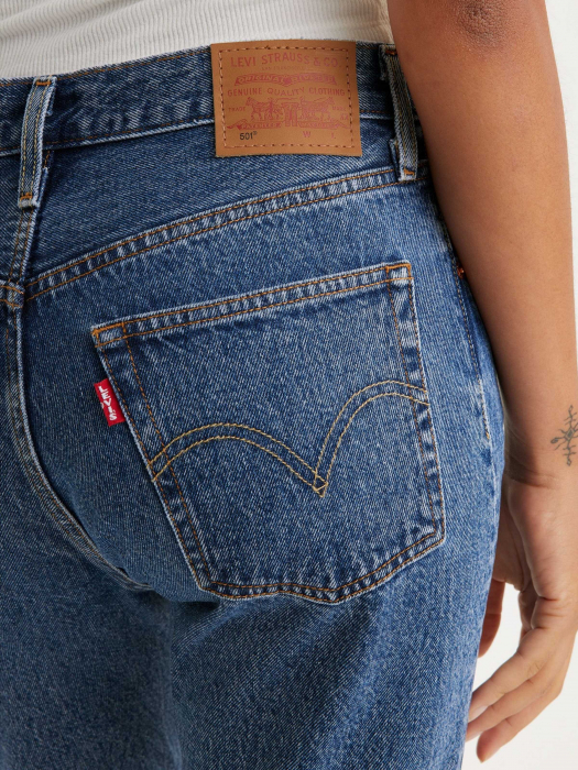 Levi's Blugi Albastri 501 Straight Femei [4]