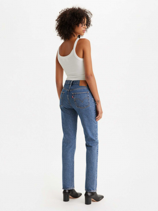 Levi's Blugi Albastri 501 Straight Femei [2]
