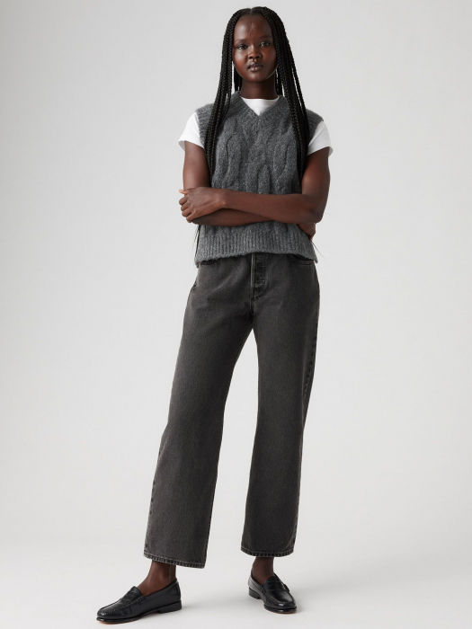 Levi's Blugi Gri Inchis 501 Straight Femei [4]