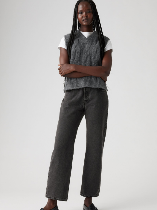 Levi's Женские Джинсы Тёмные Серые 501 Straight [1]