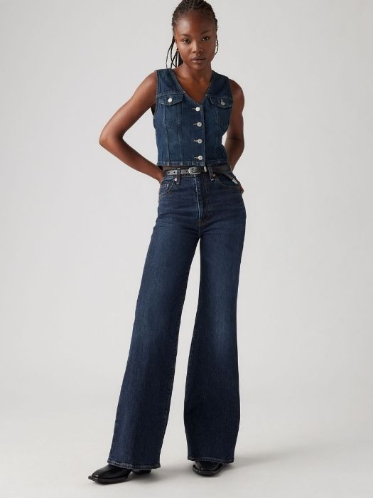 Levi's Женские Джинсы Темно-Синие RIBCAGE BELL Flare [5]