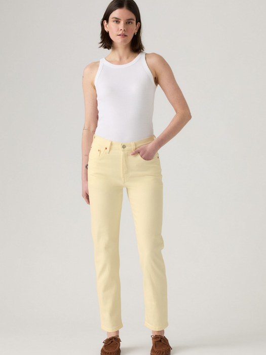Levi's Blugi Verde Masliniu 501 CROP Straight Femei [1]