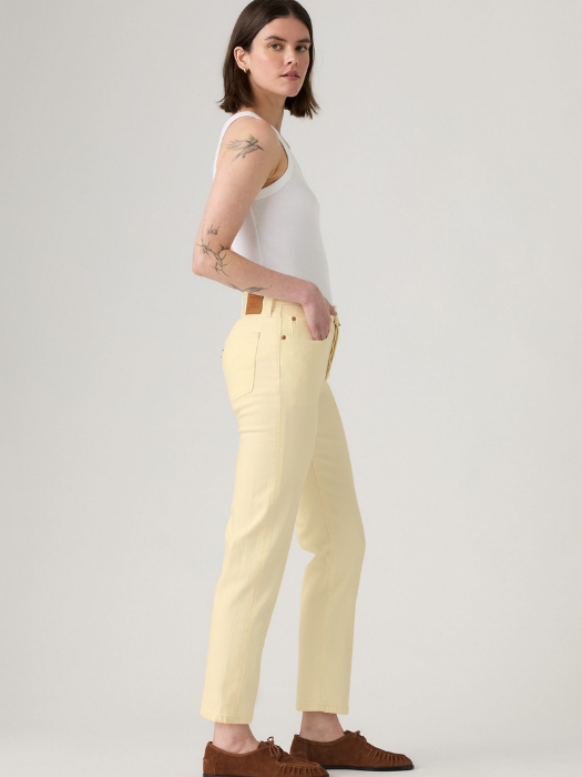 Levi's Blugi Verde Masliniu 501 CROP Straight Femei [2]
