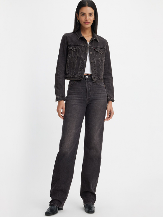 Levi's Blugi Gri Inchis Ribcage Full Length Straight Femei [4]