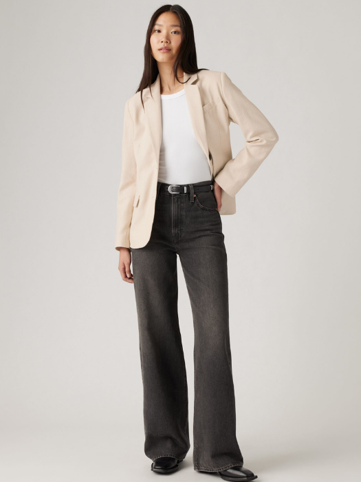 Levi's Blugi Gri Inchis Ribcage Wide Leg Ribcage Femei [4]