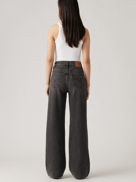 Levi's Blugi Gri Inchis Ribcage Wide Leg Ribcage Femei [3]