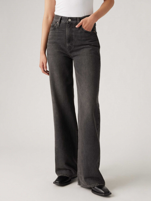 Levi's Blugi Gri Inchis Ribcage Wide Leg Ribcage Femei [5]